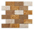 Mixed Travertine 2x4 Split Face Mosaic Tile