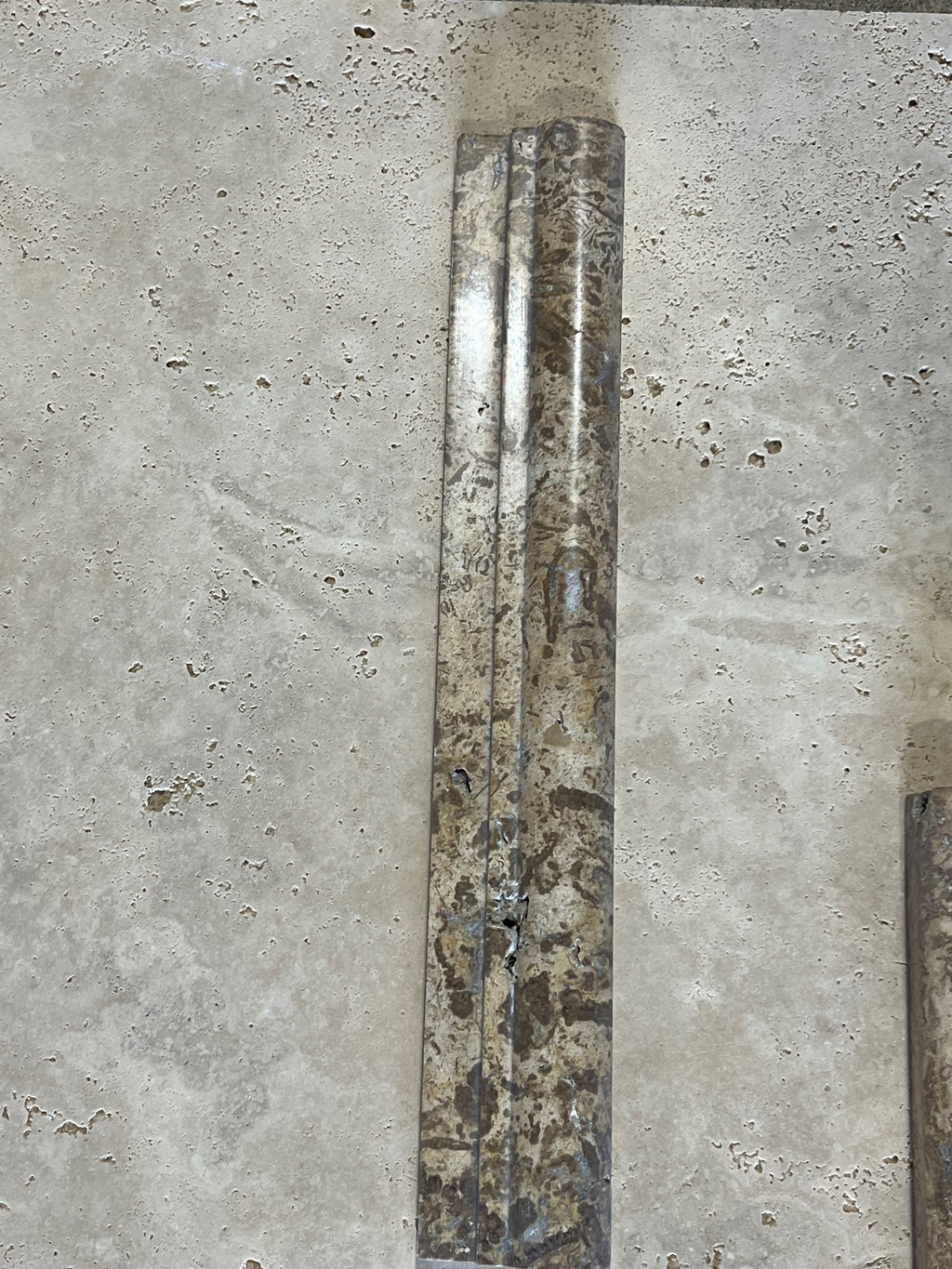 Moka Travertine Ogee Edge 2x12 Polished Mosaic Tile