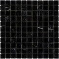 Nero Marquina Marble 1x1 Honed Mosaic Tile.