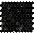 Nero Marquina Marble 1x1 Hexagon Polished Mosaic Tile.