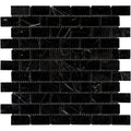 Nero Marquina Marble 1x2 Polished Mosaic Tile.