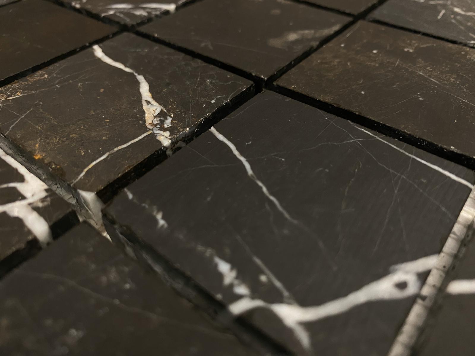 Nero Marquina Marble 2x2 Honed Mosaic Tile