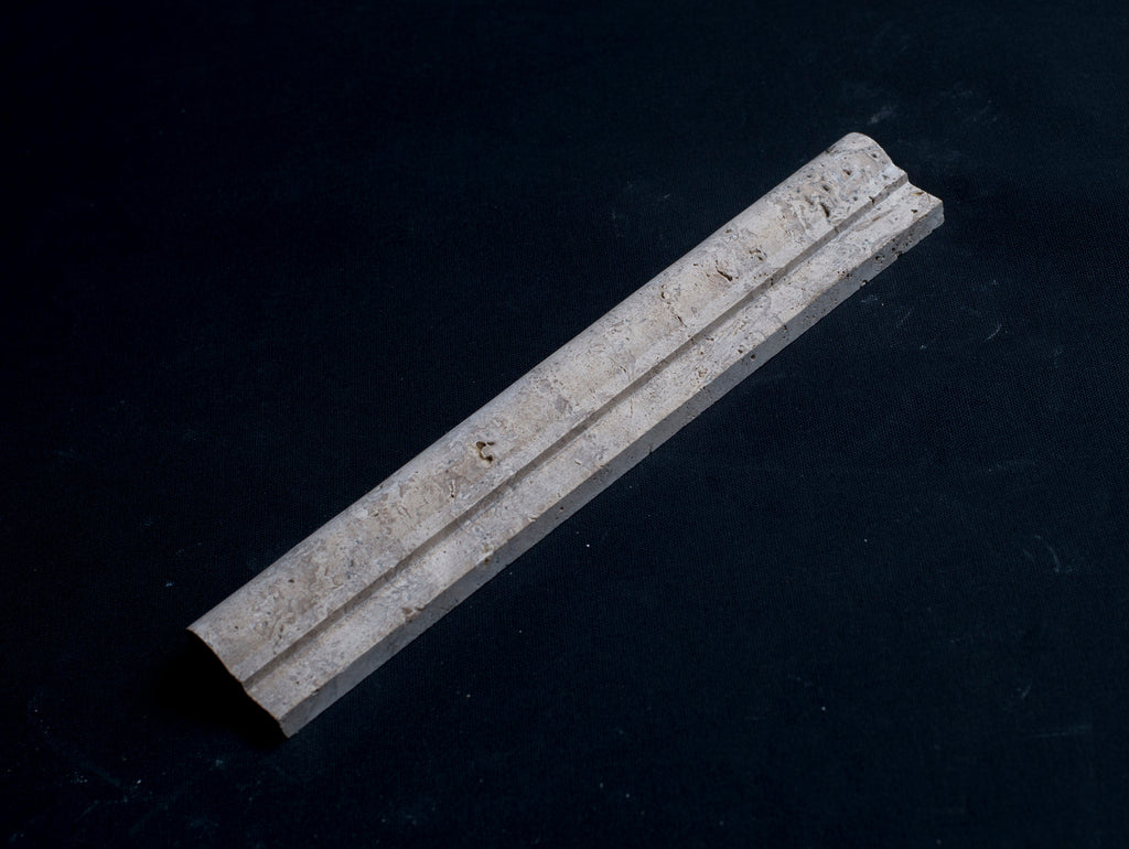 Lunarstone Noce Travertine Ogee Edge 2x12 Honed and Unfilled Mosaic Tile