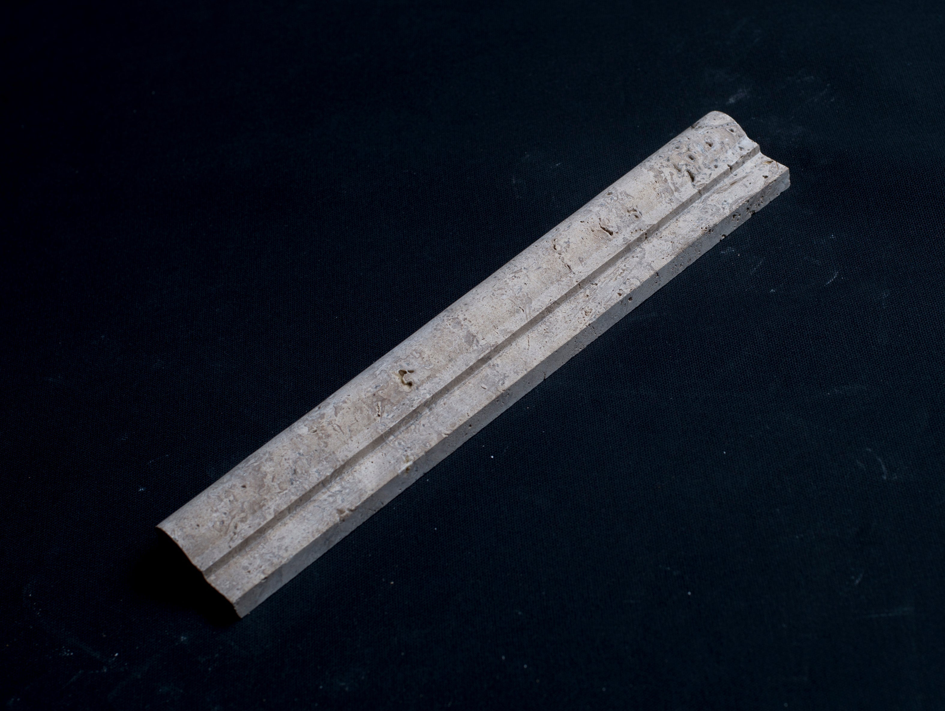 Lunarstone Noce Travertine Ogee Edge 2x12 Honed and Unfilled Mosaic Tile