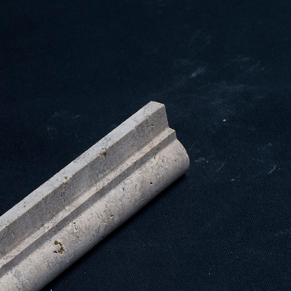 Lunarstone Noce Travertine Ogee Edge 2x12 Honed and Unfilled Mosaic Tile