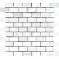 Asian Statuary (Oriental White) Marble 1x2 Polished Mosaic Tile.