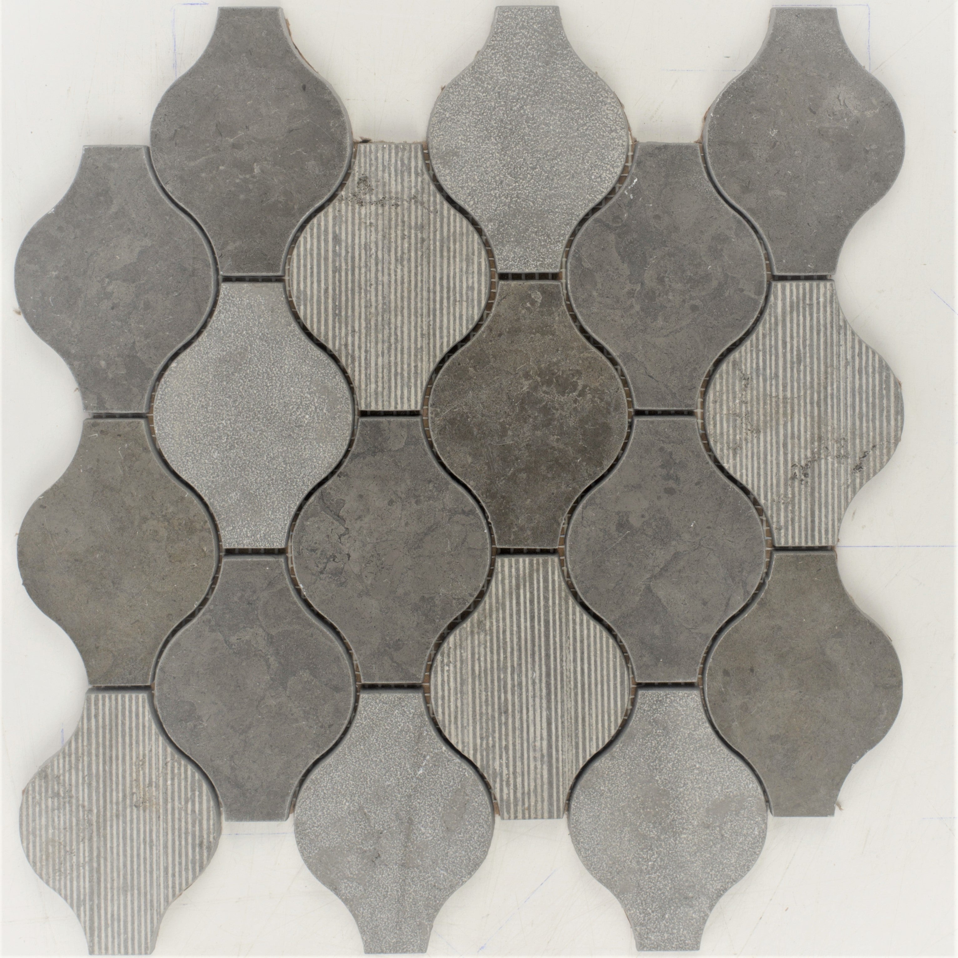Milly Grey Ornament Limestone Mosaic Tile