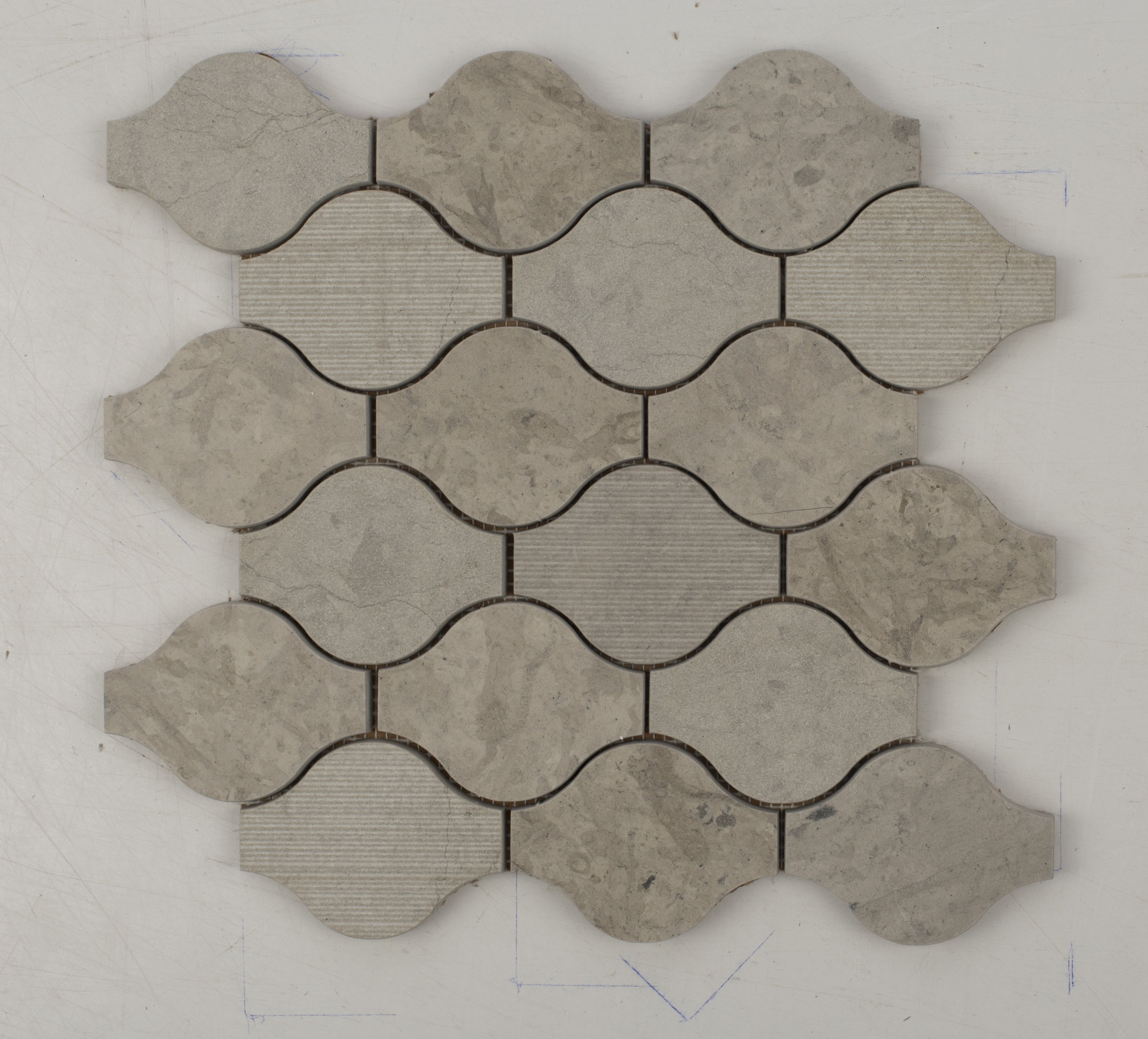 Thala Grey Ornament Limestone Mosaic Tile