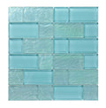 Crystal Aqua Osaka Maldives Green Multangular Glass Mosaic Tile