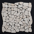 Ivory Travertine Flat Pebble Broken Random Mosaic Tile