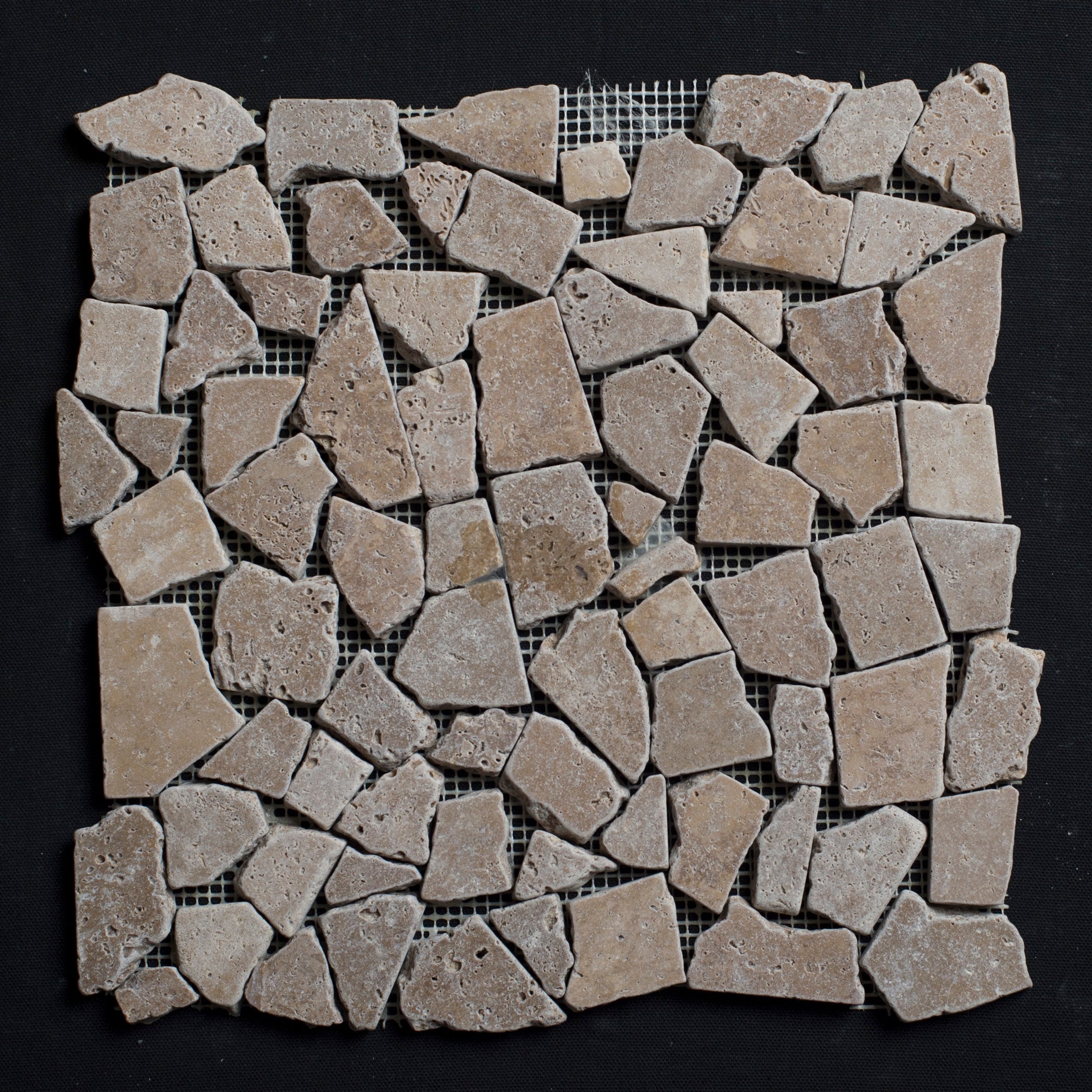 Lunarstone Noce Travertine Pebble Tumbled Mosaic Tile