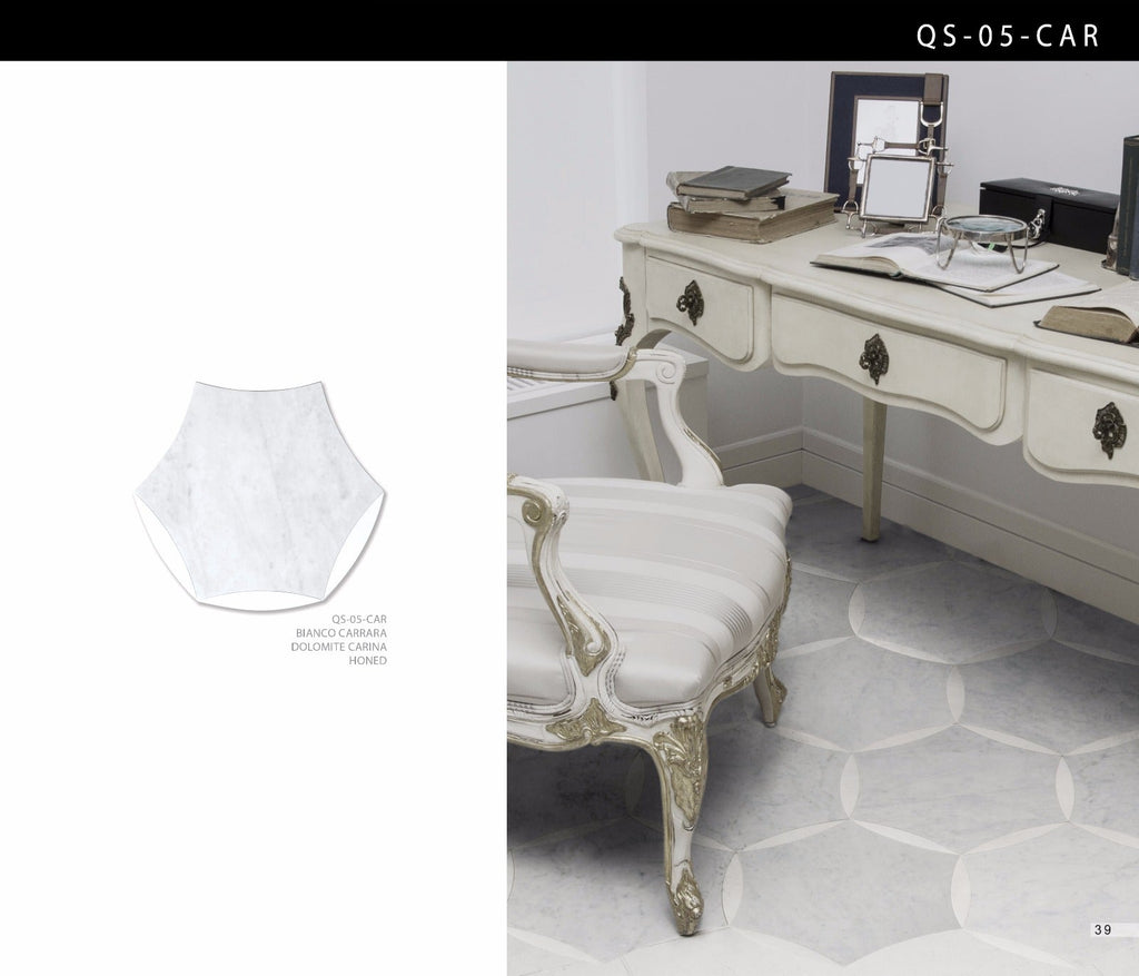 Carrara Carina Aria Honed Mosaic Tile