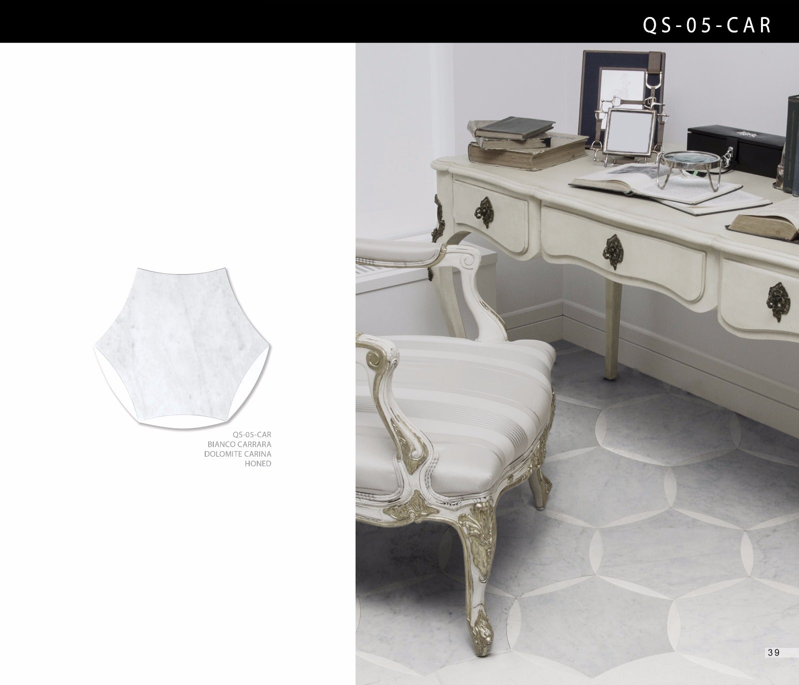 Carrara Carina Aria Honed Mosaic Tile