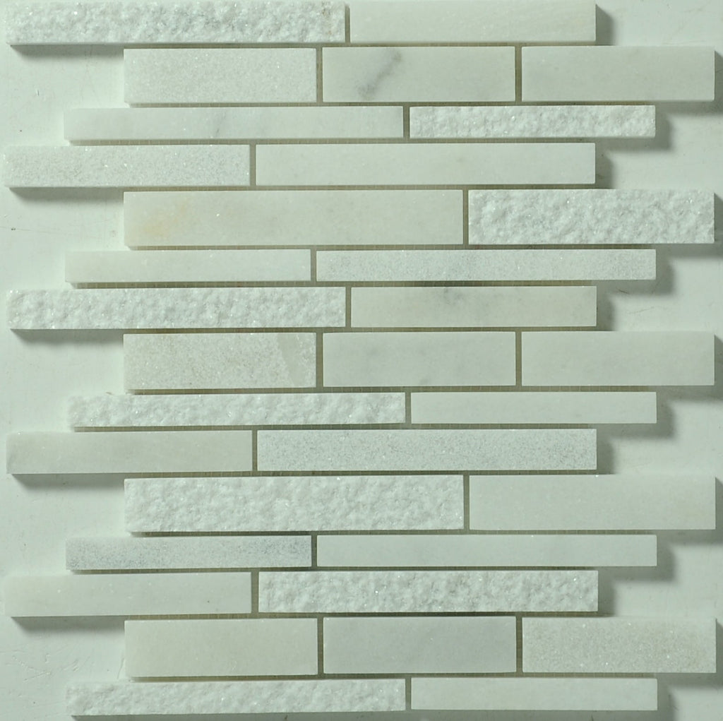 White Water Linear Marble Mixed Marble Mosaic Tile