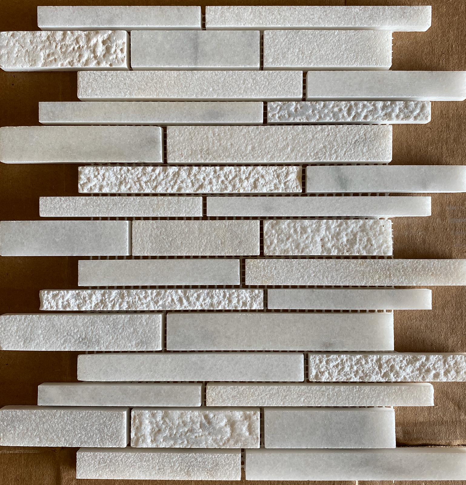White Water Linear Marble Mixed Marble Mosaic Tile