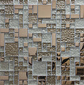 Patterned tile design with various shades of brown and gray.