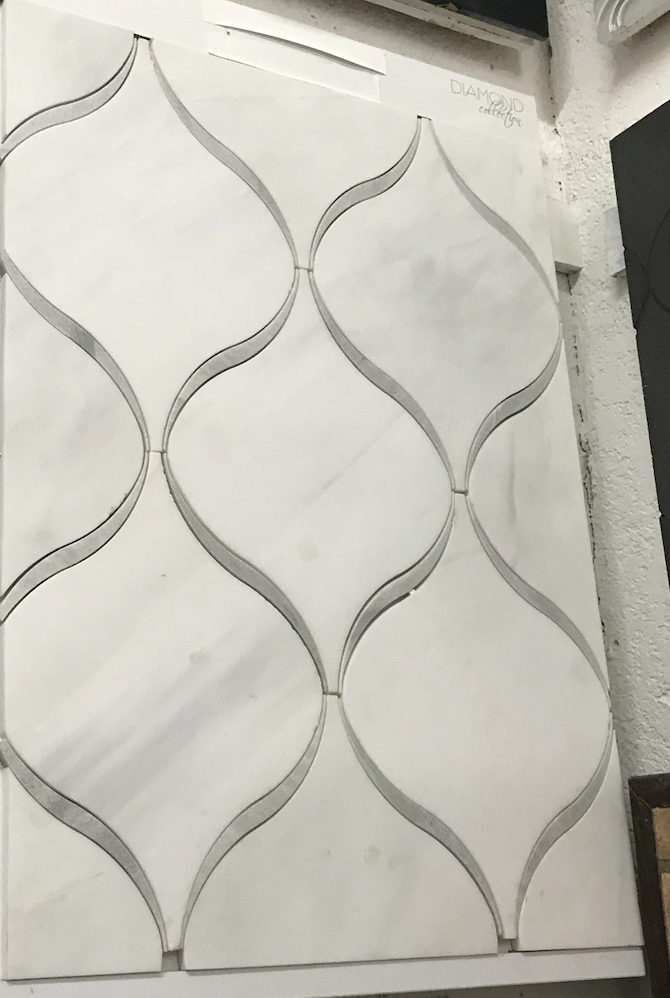 Dolomite White and Grey Lantern Honed Mosaic Tile