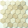 Seaside 2x2 Hexagon Travertine Honed Mosaic Tile