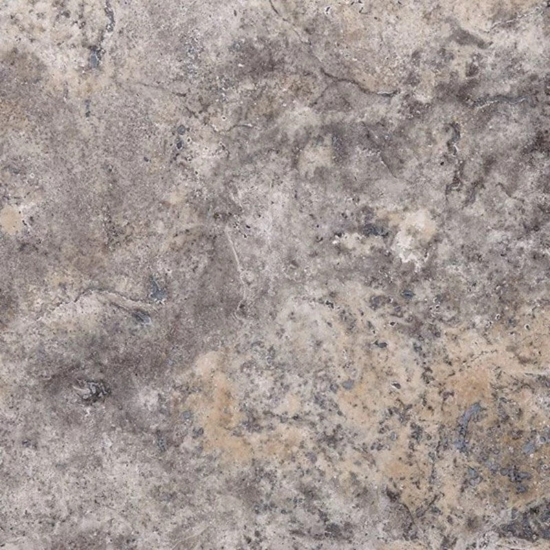 Silver Travertine 18x18 Filled and Honed Tile.