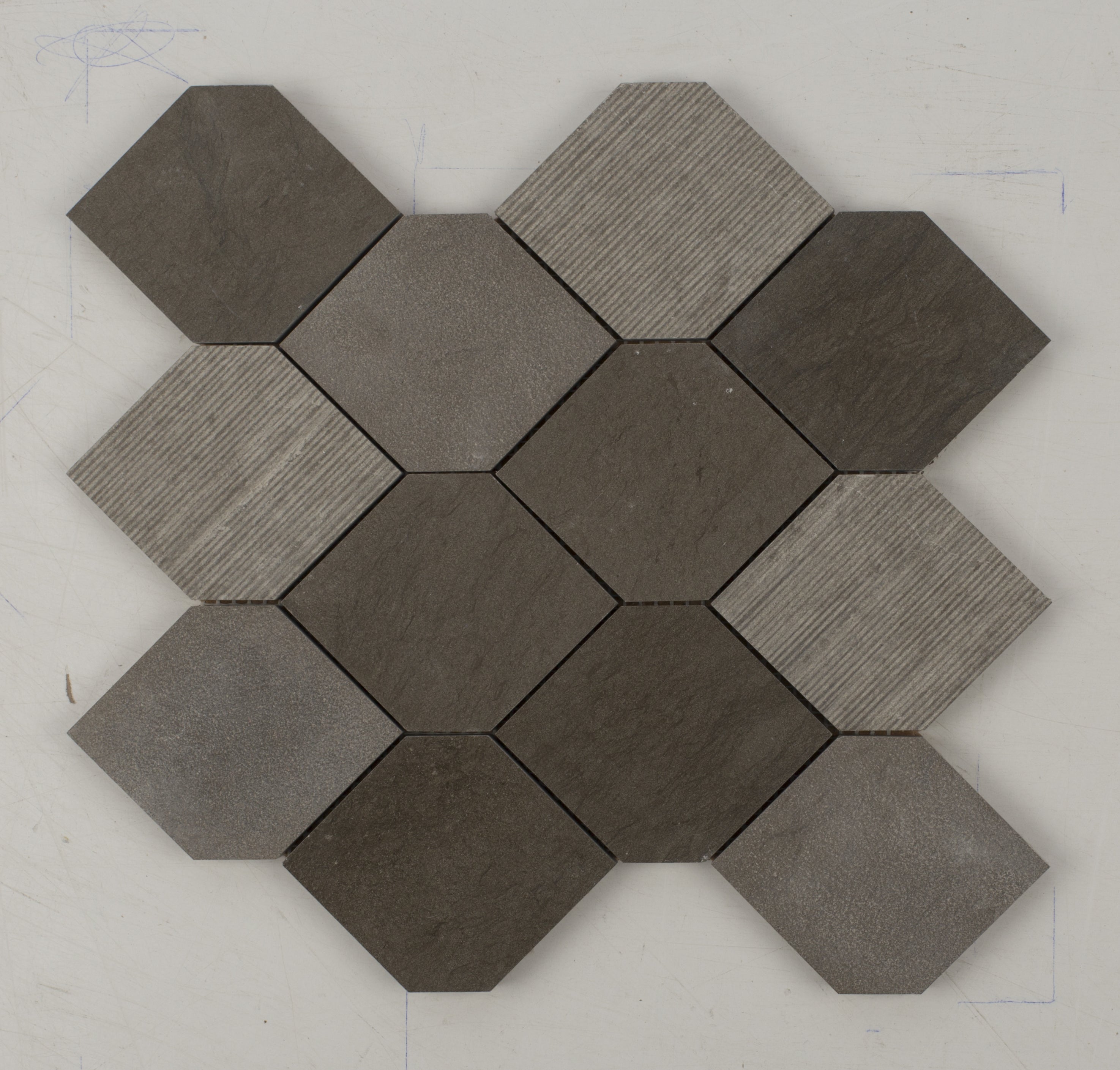 Foussana Grey Stretch Hexagon Limestone Mosaic Tile