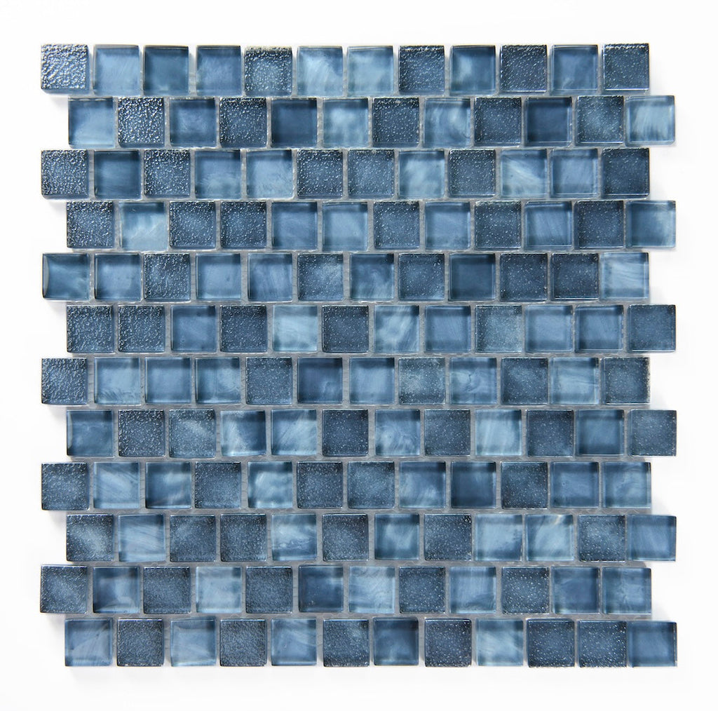 Crystal Aqua Stromboli Garden Blue Glass Mosaic Tile