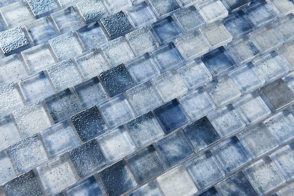 Crystal Aqua Stromboli Pronto Blue Glass Mosaic Tile