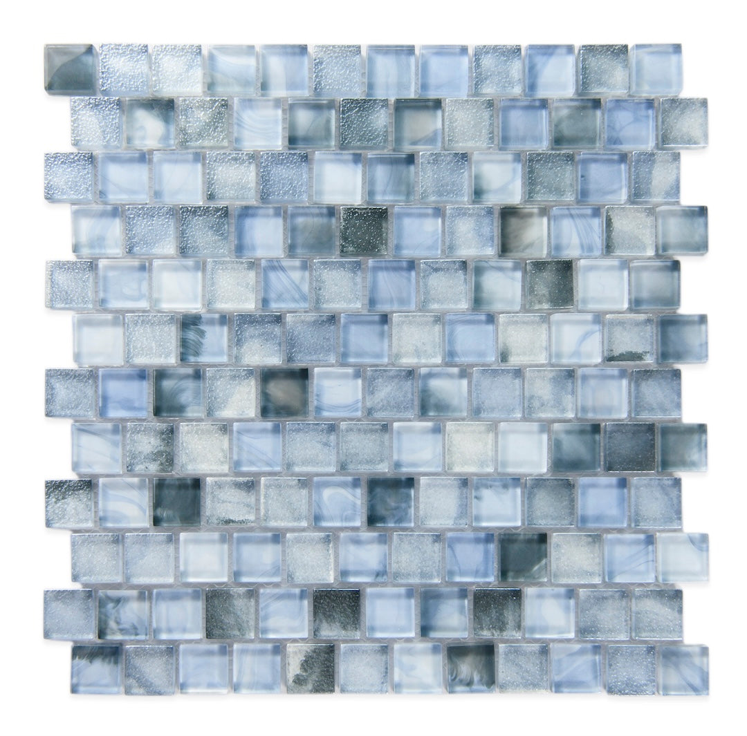 Crystal Aqua Stromboli Sky Blue Glass Mosaic Tile