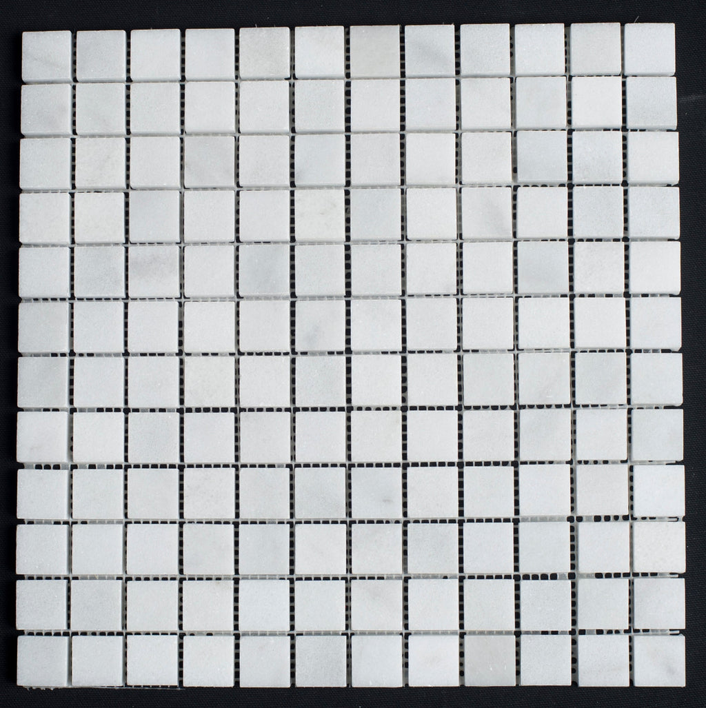 White Carrara Marble 1x1 Polished Mosaic Tile