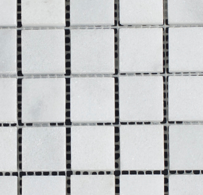 White Carrara Marble 1x1 Polished Mosaic Tile