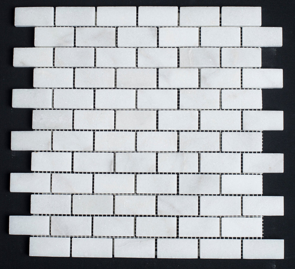 White Carrara Marble 1x2 Polished Mosaic Tile