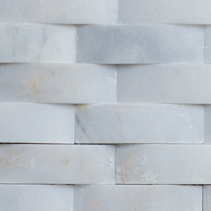 White Carrara Marble Curve Honed Mosaic Tile