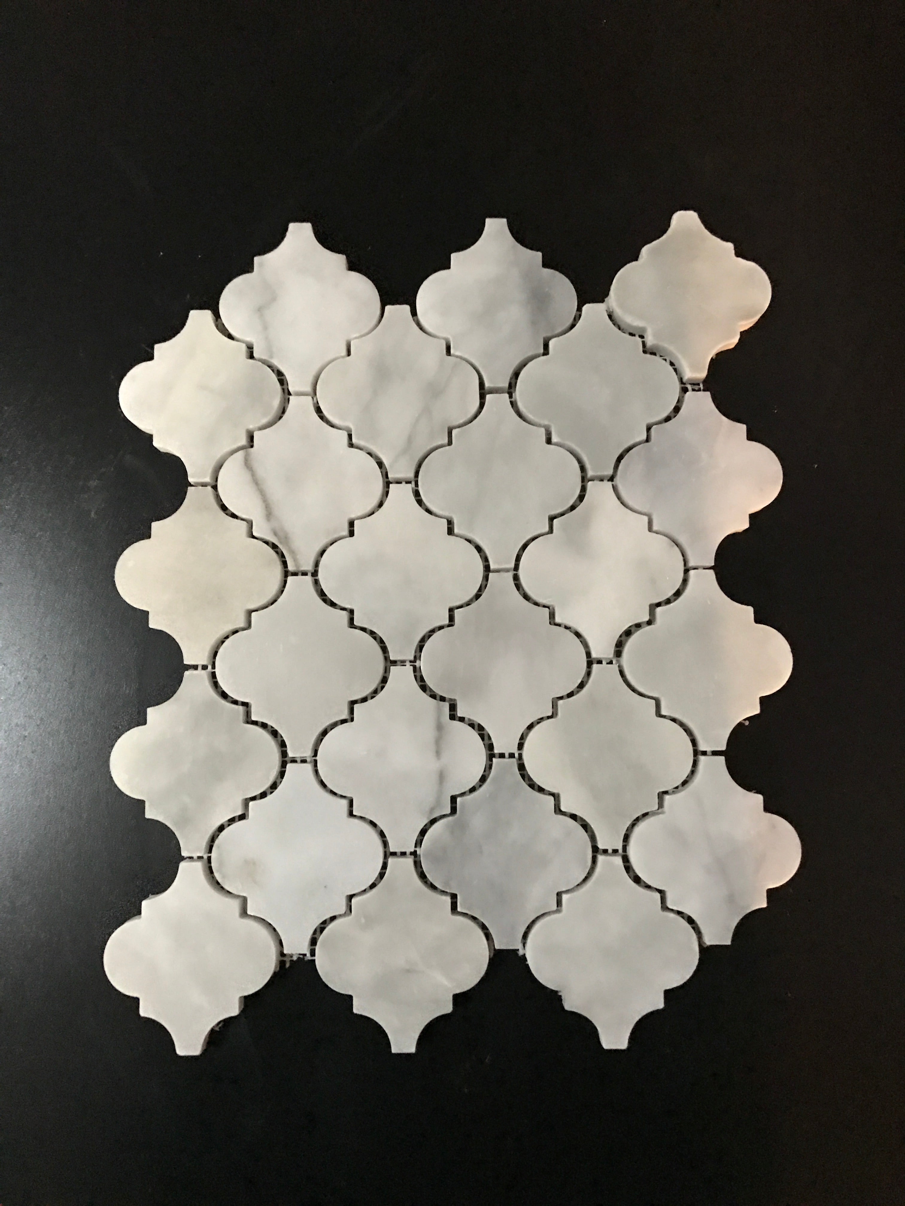 White Carrara Marble Lantern Polished Mosaic Tile