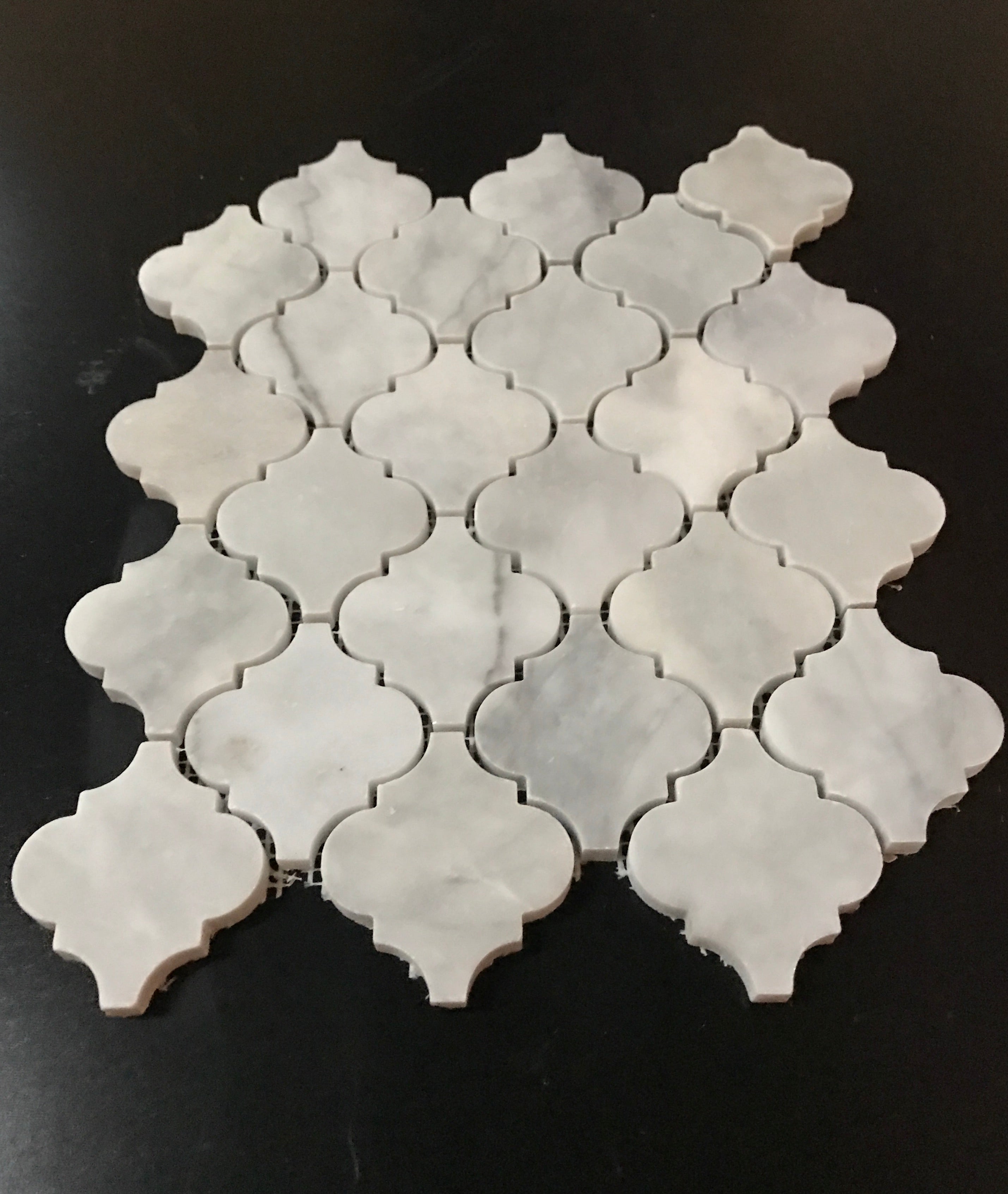 White Carrara Marble Lantern Polished Mosaic Tile