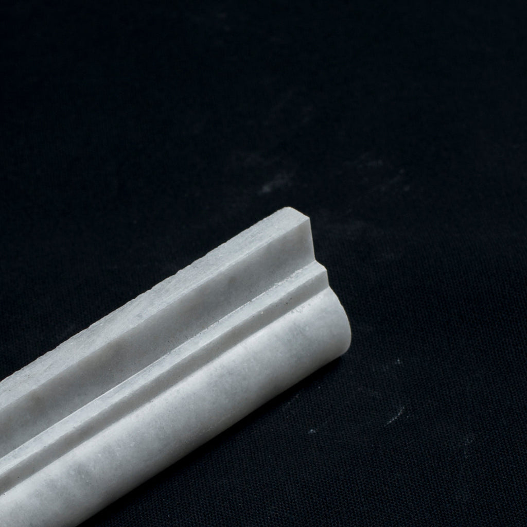 White Carrara Marble 1.5x12 Polished Ogee Edge