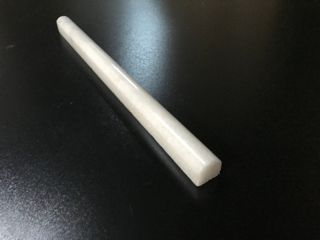 White Carrara Marble 3/4x12 Polished Pencil Liner