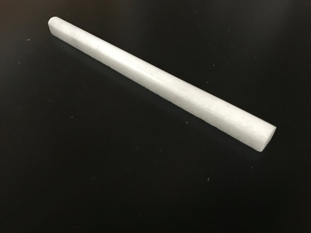 White Carrara Marble 3/4x12 Polished Pencil Liner