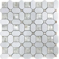 ALASKA ALASKAN PEARL Thassos/Shell Mosaic Tile.