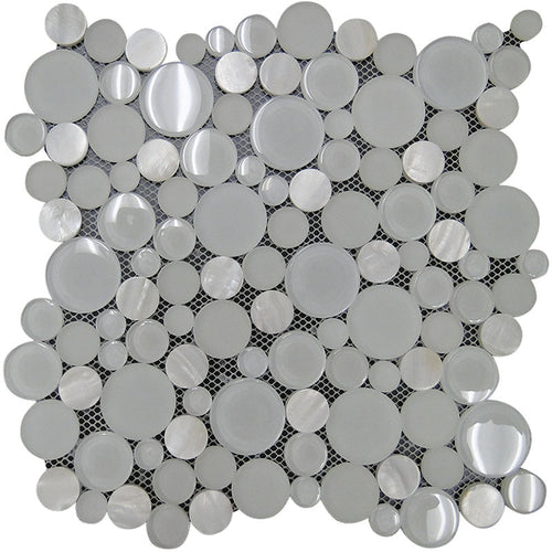 ALASKA GLACIER BEACH glass, shell Mosaic Tile.