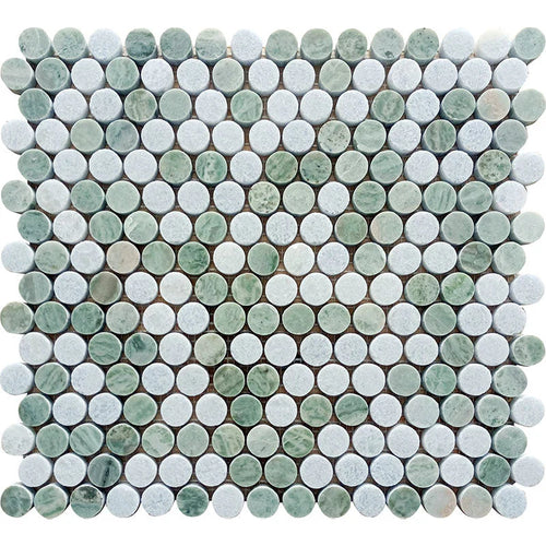 ARAN Mint Green, Blue Celeste Mosaic Tile - stoneandtiledepot.com