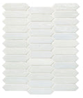 Arrow White Pearl 10.25x12 Glass Mosaic Tile.