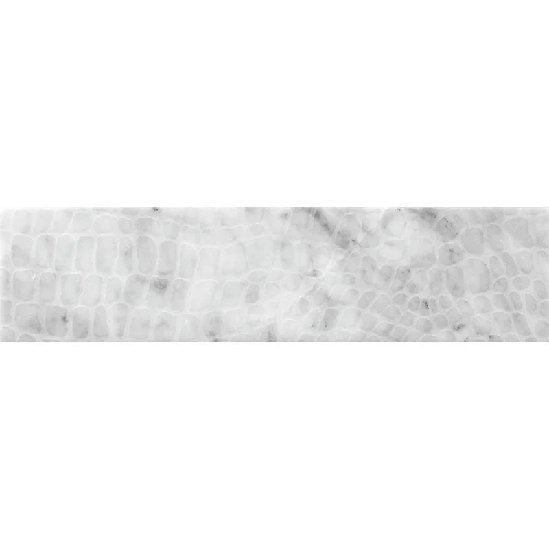ARTISTIC ETCHED ALLIGATOR CARRARA Bianco Carrara Mosaic Tile.