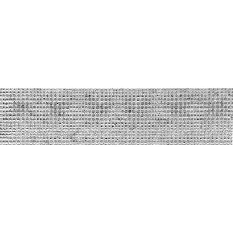Artistic Etched Dots Silver Gray Limestone Mosaic Tile.
