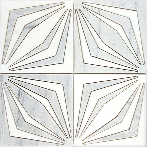 ARTISTIC OTANNATO WHITE DOLOMITE/ ICE GREY Surface: HONED Mosaic Tile.