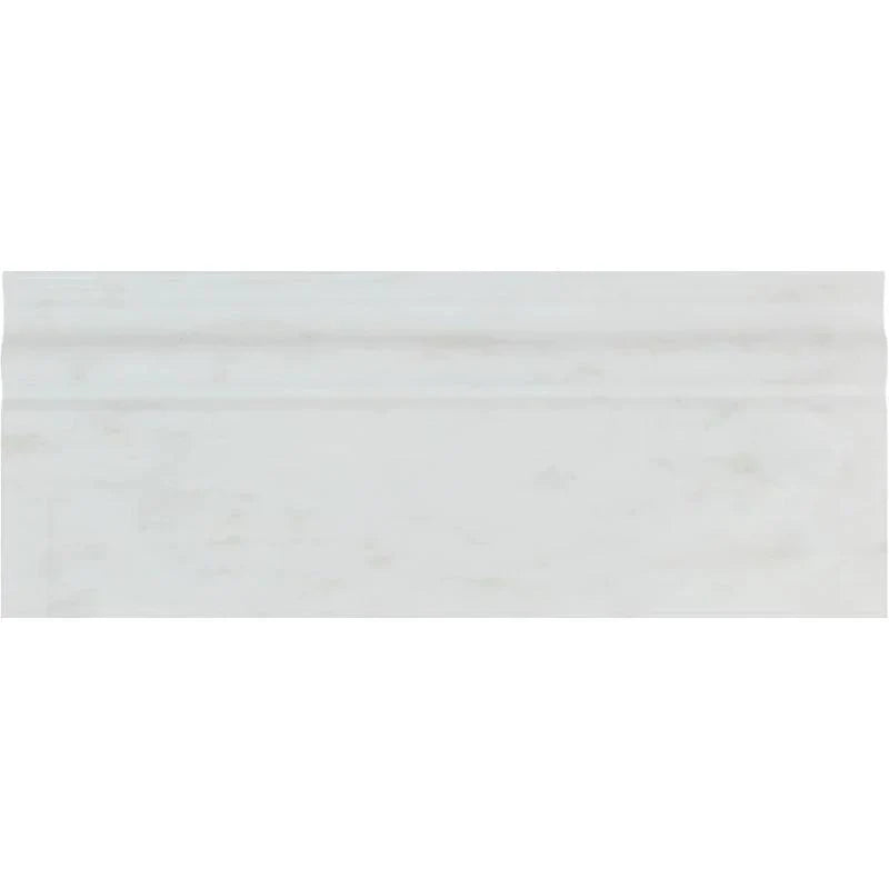 Asian Statuary (Oriental White) Marble 4 3/4x12 Honed Baseboard Molding.