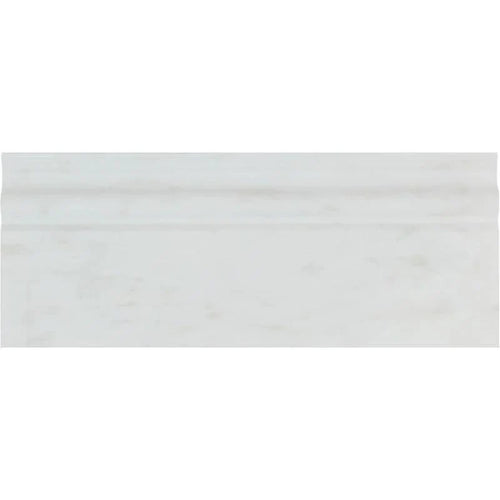 Asian Statuary (Oriental White) Marble 4 3/4x12 Honed Baseboard Molding.