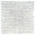 Asian Statuary (Oriental White) Marble 5/8x1 1/4 Herringbone Polished Mosaic Tile.