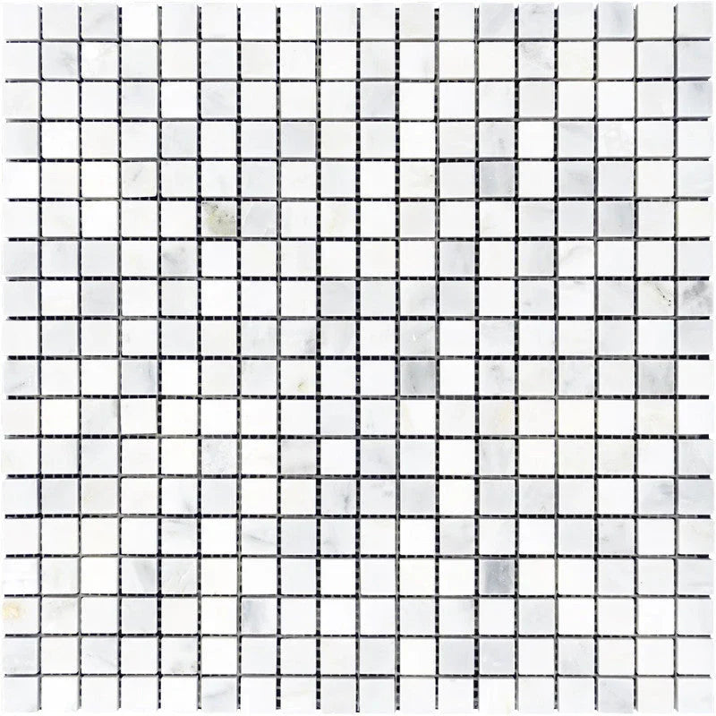 Asian Statuary (Oriental White) Marble 5/8x5/8 Polished Mosaic Tile.