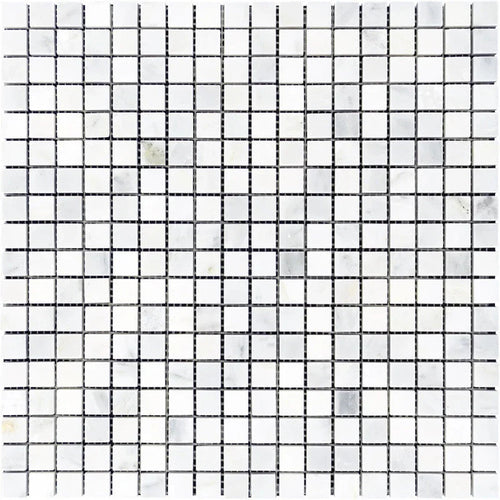 Asian Statuary (Oriental White) Marble 5/8x5/8 Polished Mosaic Tile.