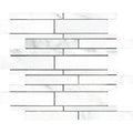 Asian Statuary (Oriental White) Marble Random Insert Polished Mosaic Tile.