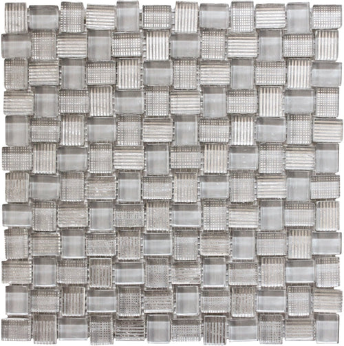 BALI BATIK WOODEN GRAY Glass Mosaic Tile.